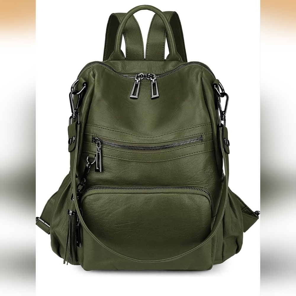 Uromee Backpack Purse for Women Vegan Leather Ladies Fashion Travel Tassel Shoul
